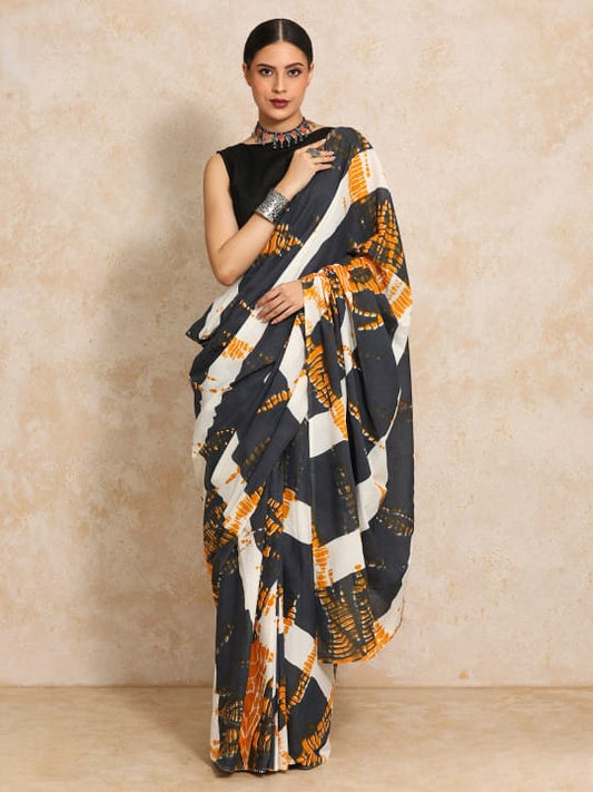 Classic Jaipuri Printed Cotton Mulmul Saree for Women