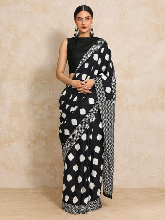 Classic Jaipuri Printed Cotton Mulmul Saree for Women