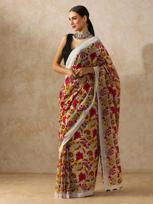 Classic Jaipuri Printed Cotton Mulmul Saree for Women