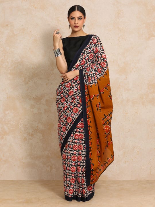 Classic Jaipuri Printed Cotton Mulmul Saree for Women