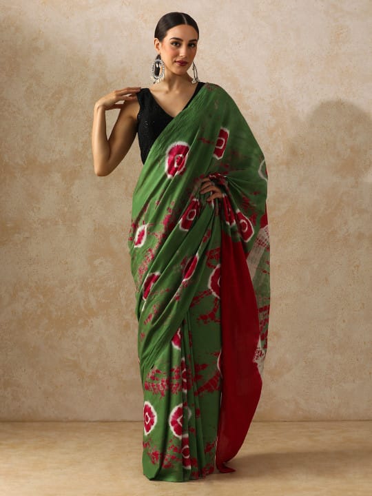 Classic Jaipuri Printed Cotton Mulmul Saree for Women