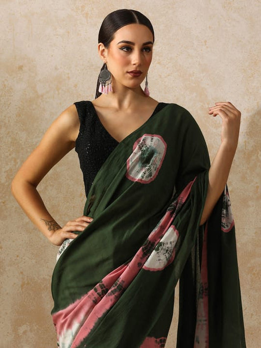 Classic Jaipuri Printed Cotton Mulmul Saree for Women