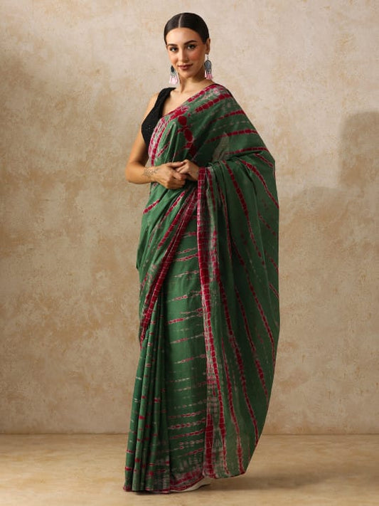 Classic Jaipuri Printed Cotton Mulmul Saree for Women