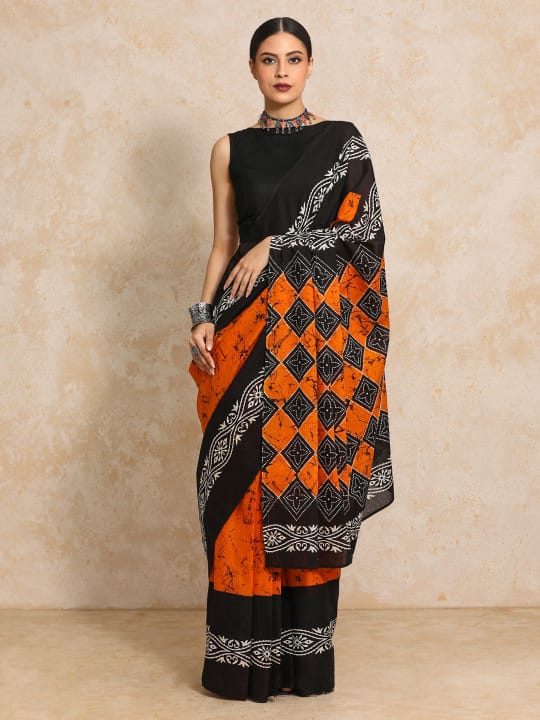 Classic Jaipuri Printed Cotton Mulmul Saree for Women