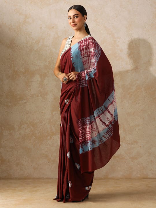 Classic Jaipuri Printed Cotton Mulmul Saree for Women