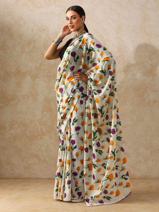 Classic Jaipuri Printed Cotton Mulmul Saree for Women