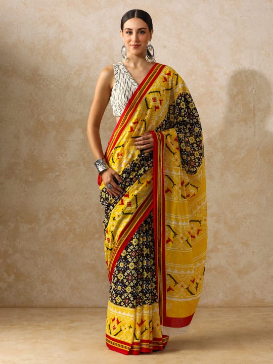 Classic Jaipuri Printed Cotton Mulmul Saree for Women
