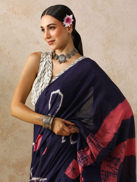Classic Jaipuri Printed Cotton Mulmul Saree for Women