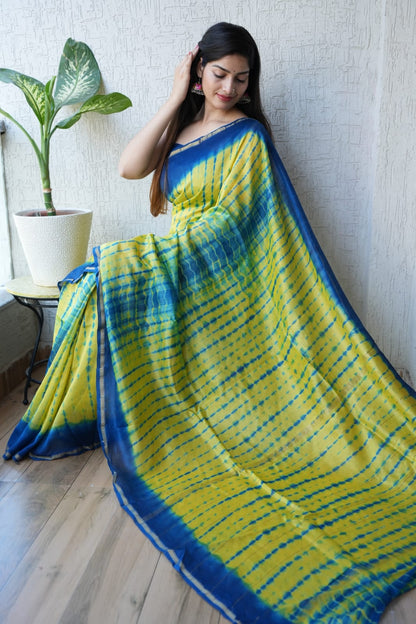 New Designer Hand Block Print Chanderi Silk Saree