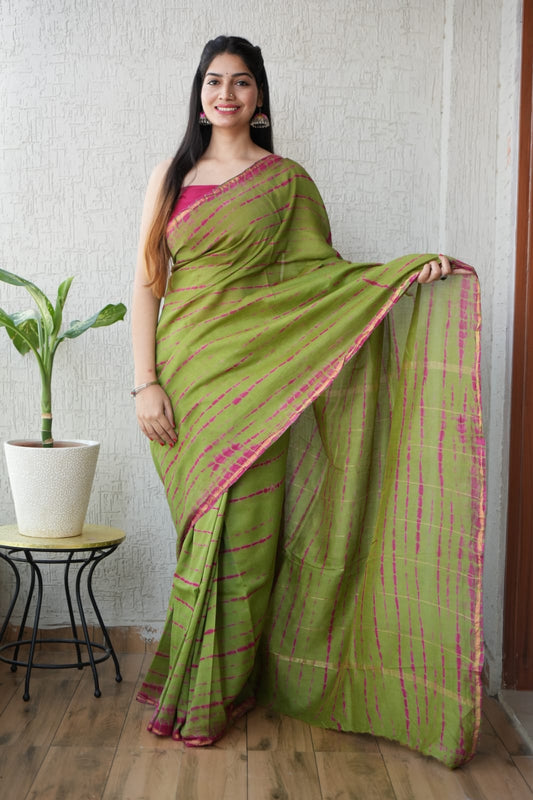 New Designer Hand Block Print Chanderi Silk Saree