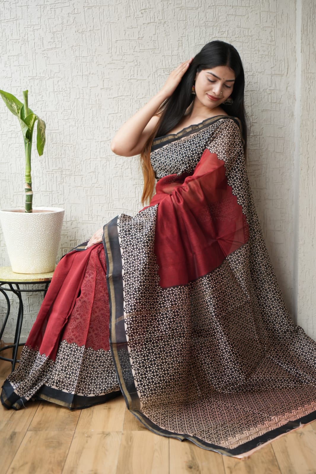 New Designer Hand Block Print Chanderi Silk Saree