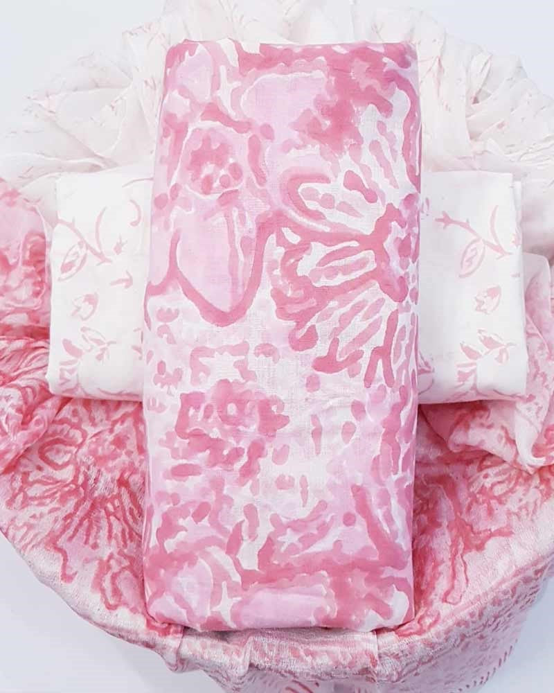 Cotton Suit with Chiffon Dupatta