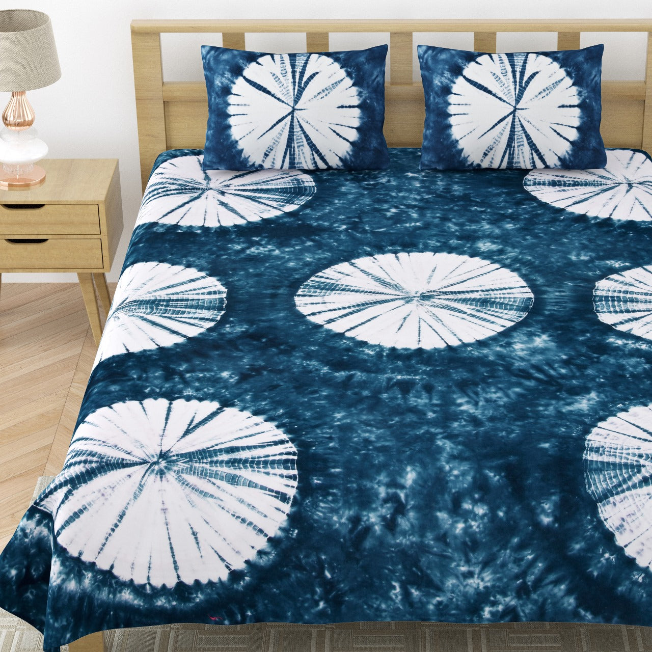 Premium Handmade Tie & Dye Cotton Bedsheet with Pillow Covers