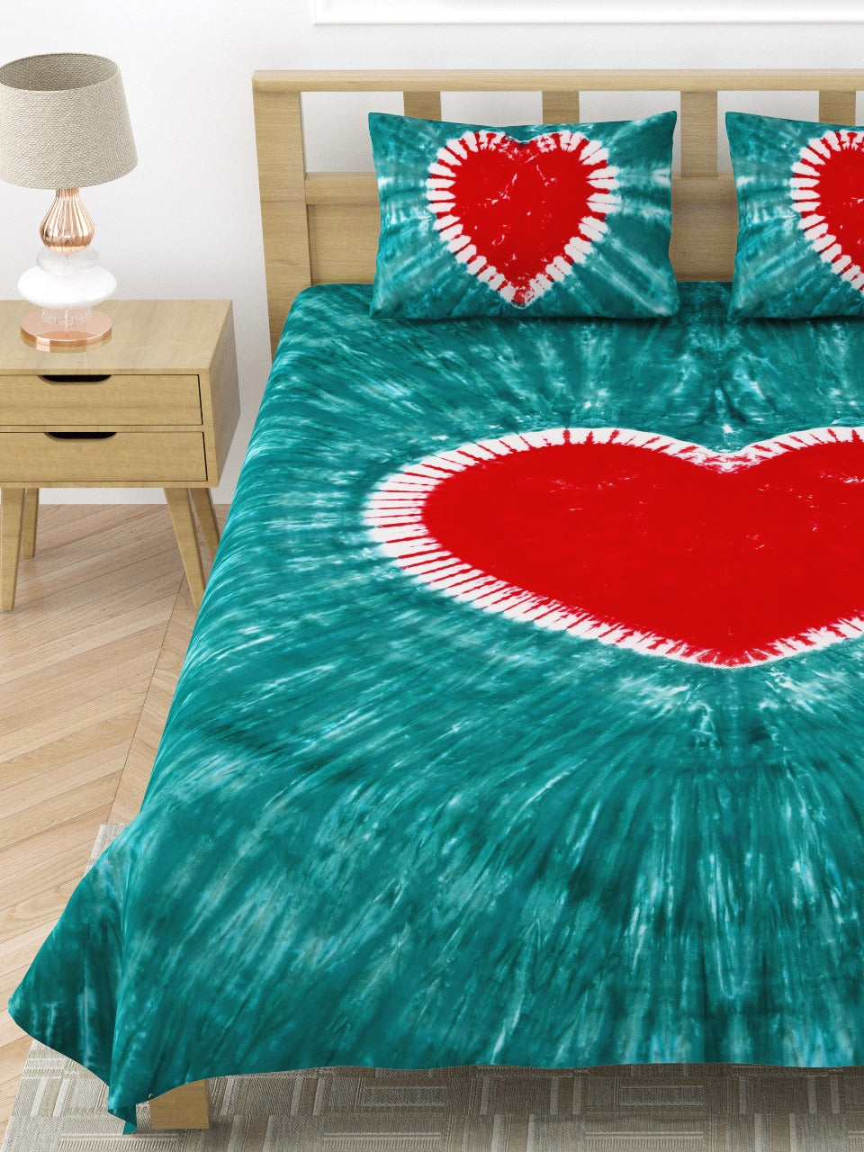 Premium Handmade Tie & Dye Cotton Bedsheet with Pillow Covers