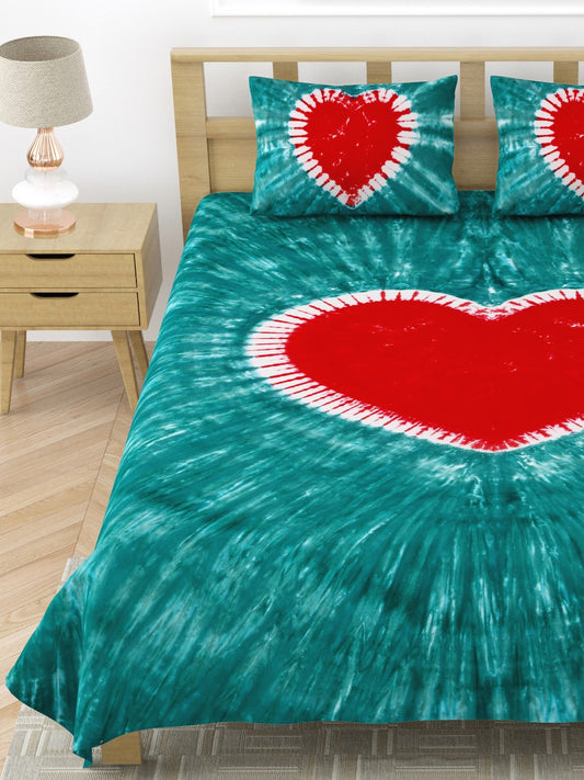Premium Handmade Tie & Dye Cotton Bedsheet with Pillow Covers