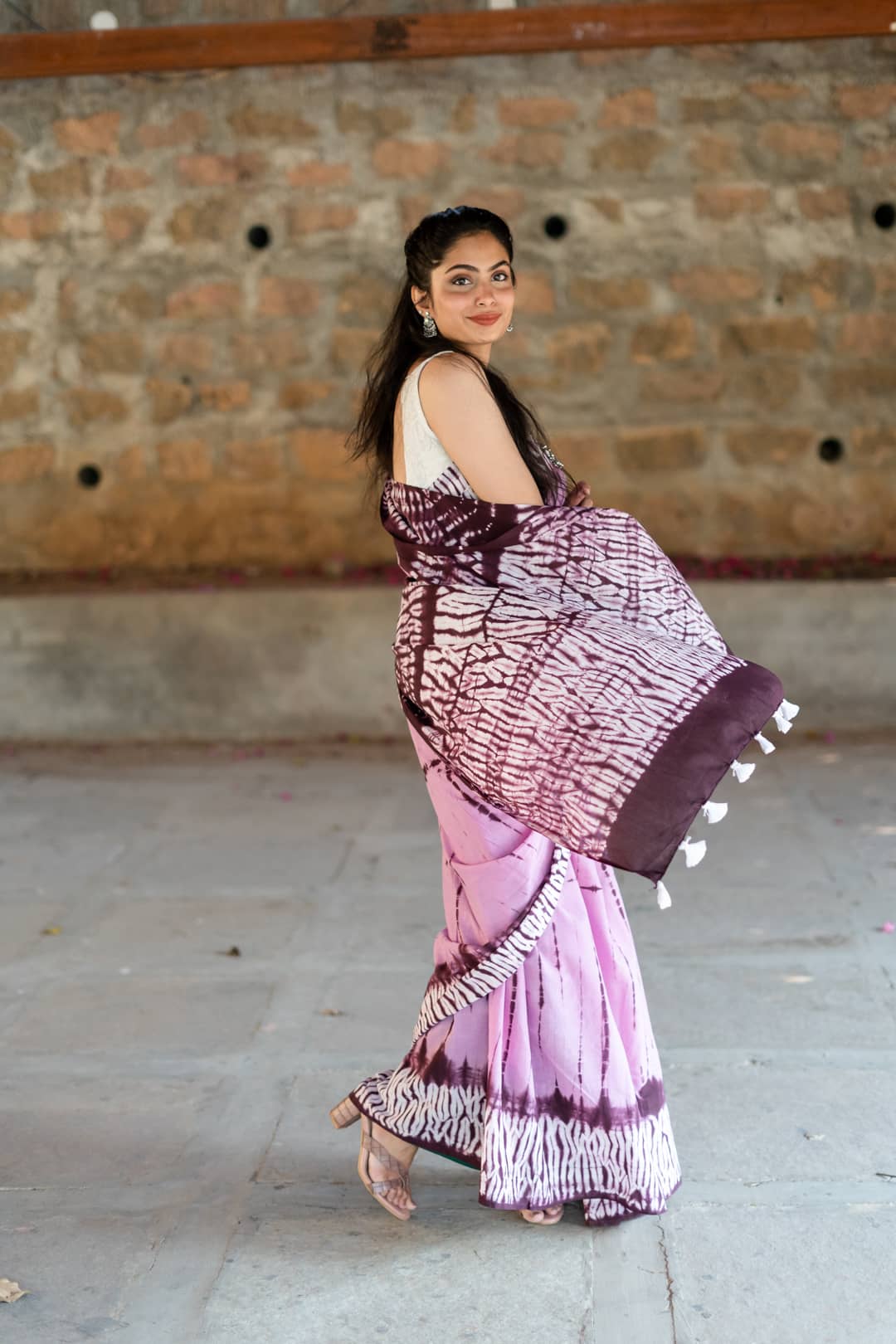 Lilac Mahogany - Tie and Dye Sarees