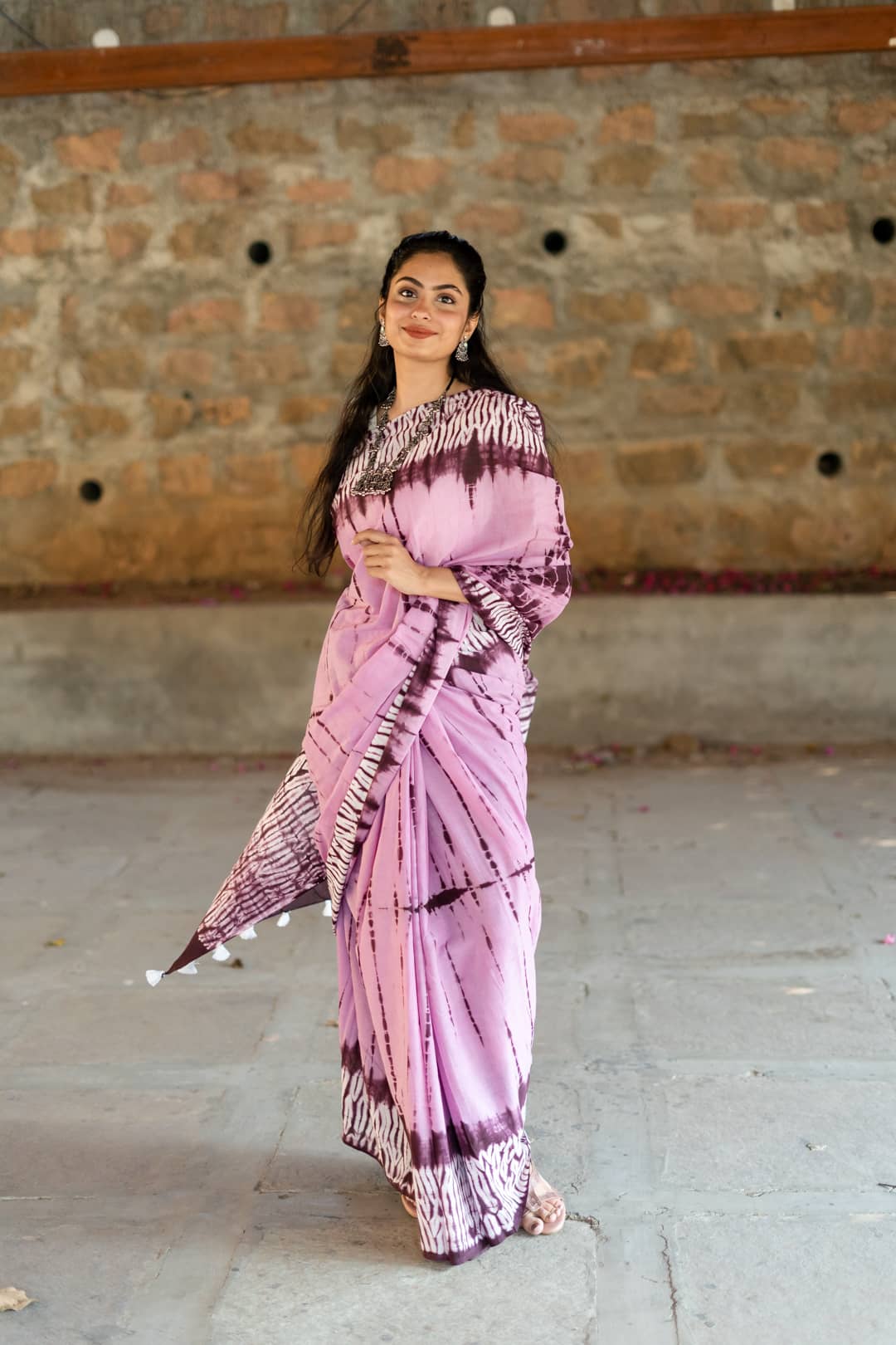Lilac Mahogany - Tie and Dye Sarees