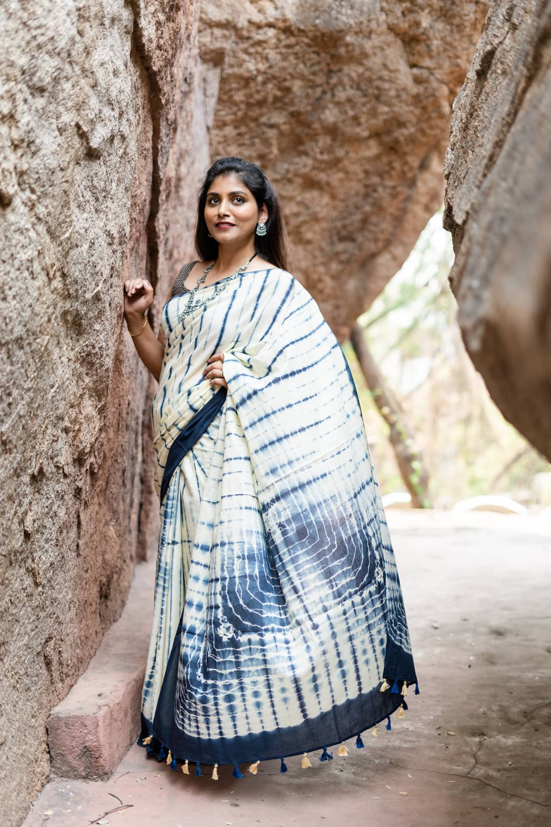 Yin and Yang - Tie and Dye Saree