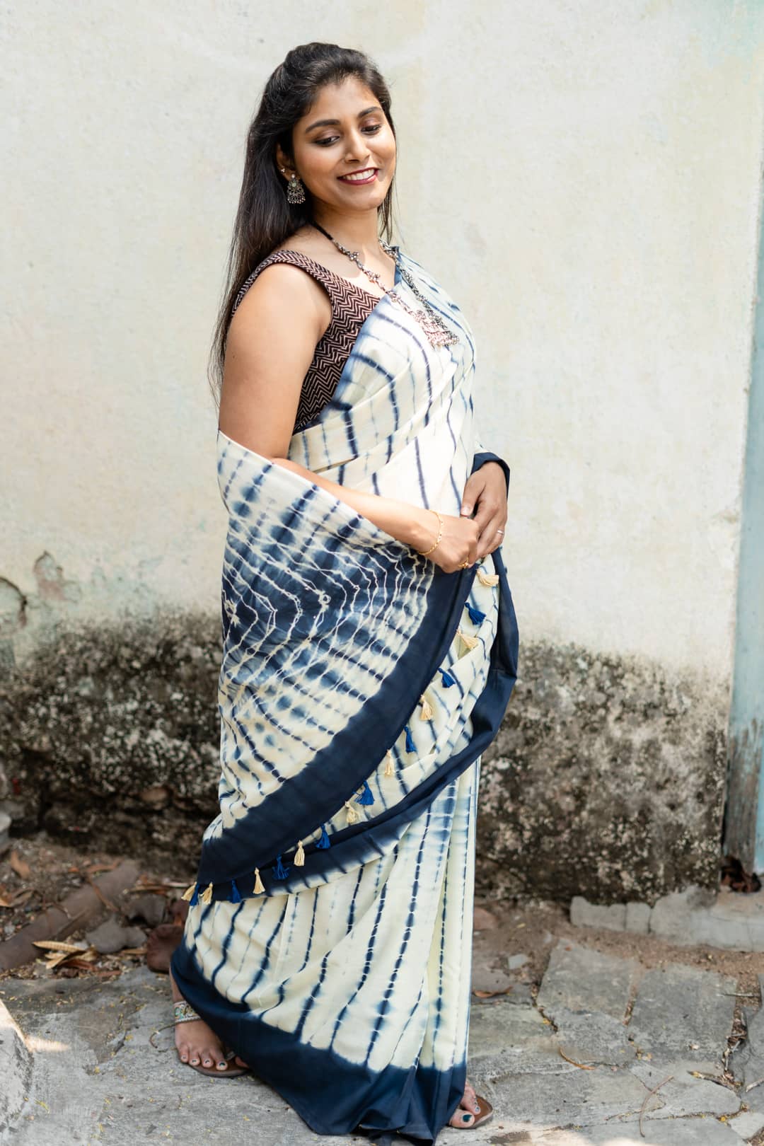 Yin and Yang - Tie and Dye Saree