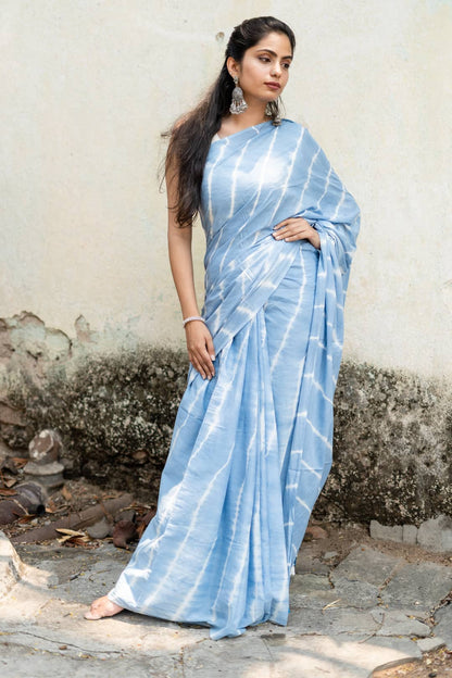 Skyline - Blue Tie Dye Saree