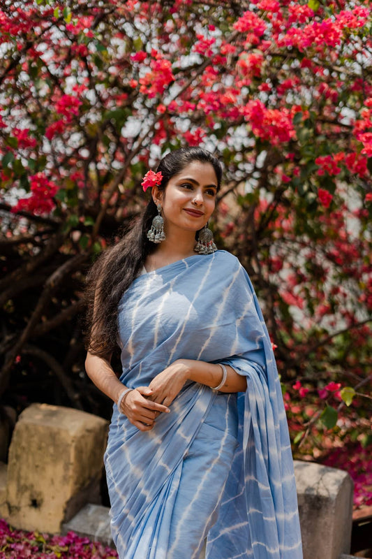 Skyline - Blue Tie Dye Saree