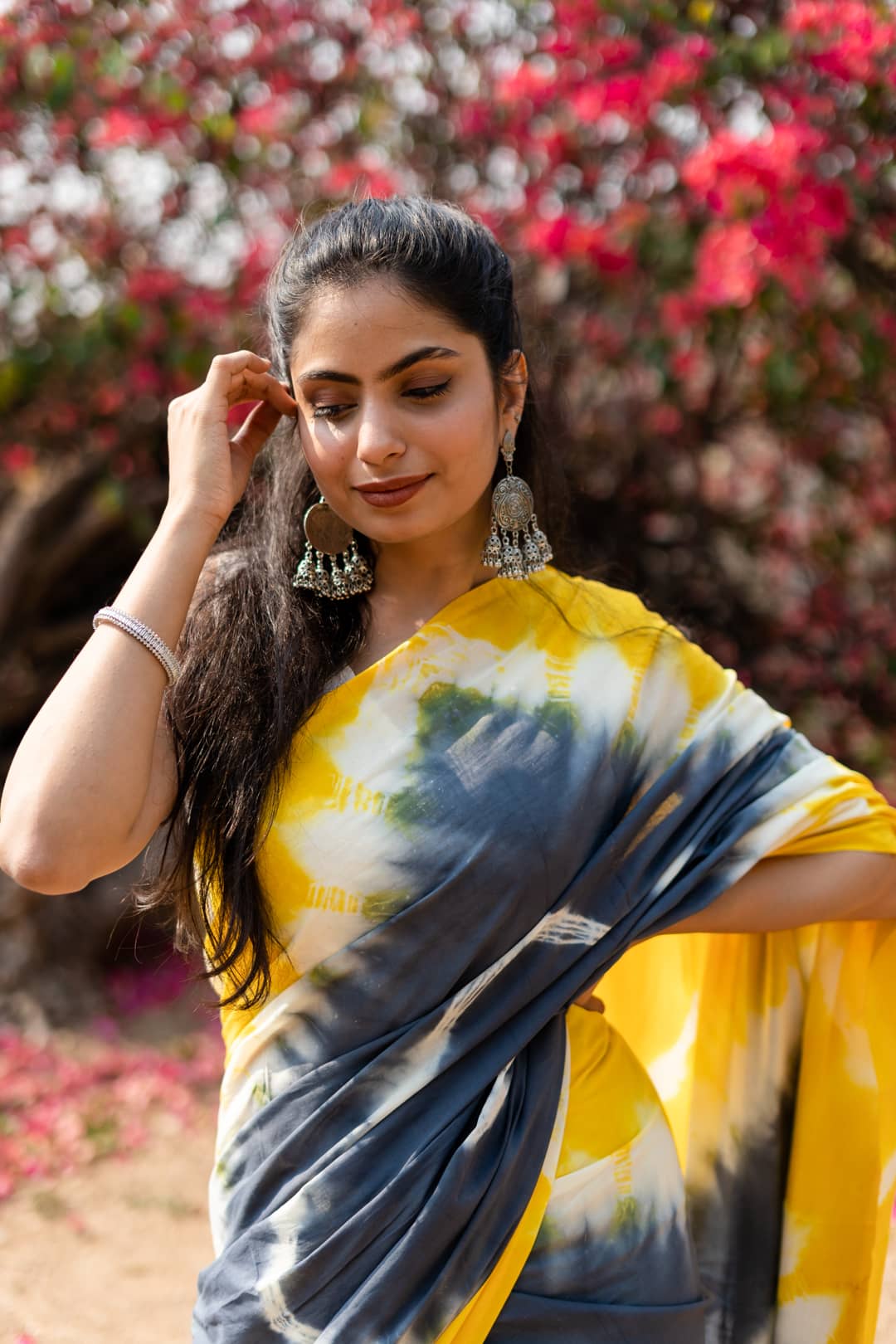 Wild Sunflower - Yellow Tie and Dye Saree