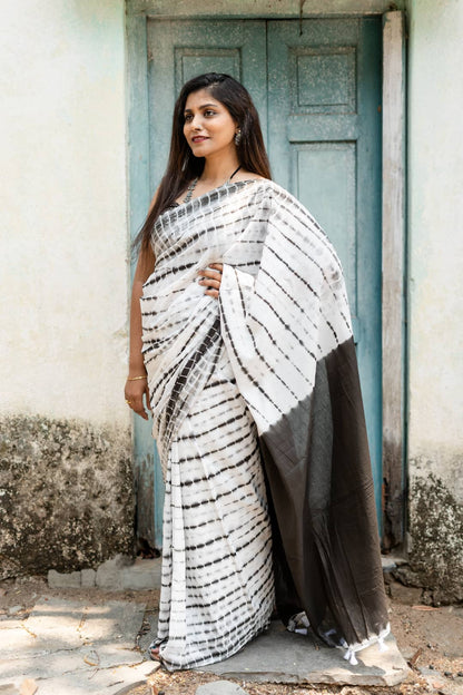 Monochrome - Tie and Dye Saree