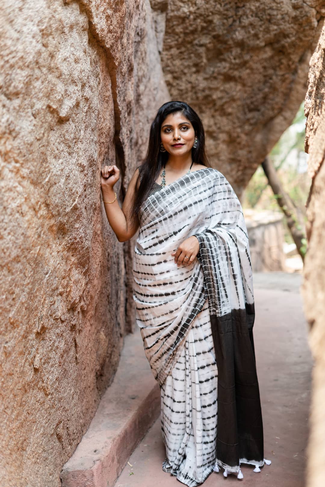 Monochrome - Tie and Dye Saree