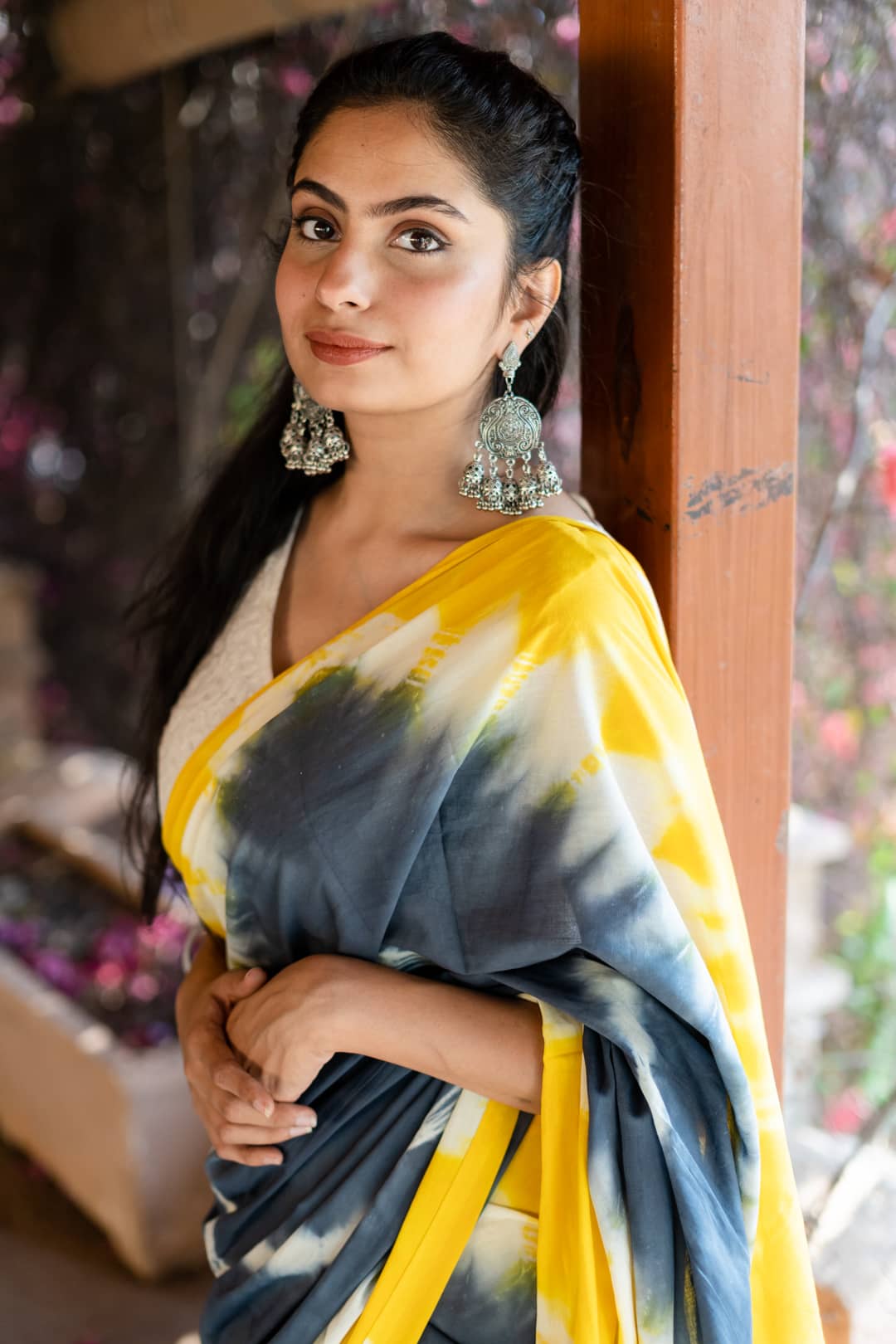 Wild Sunflower - Yellow Tie and Dye Saree