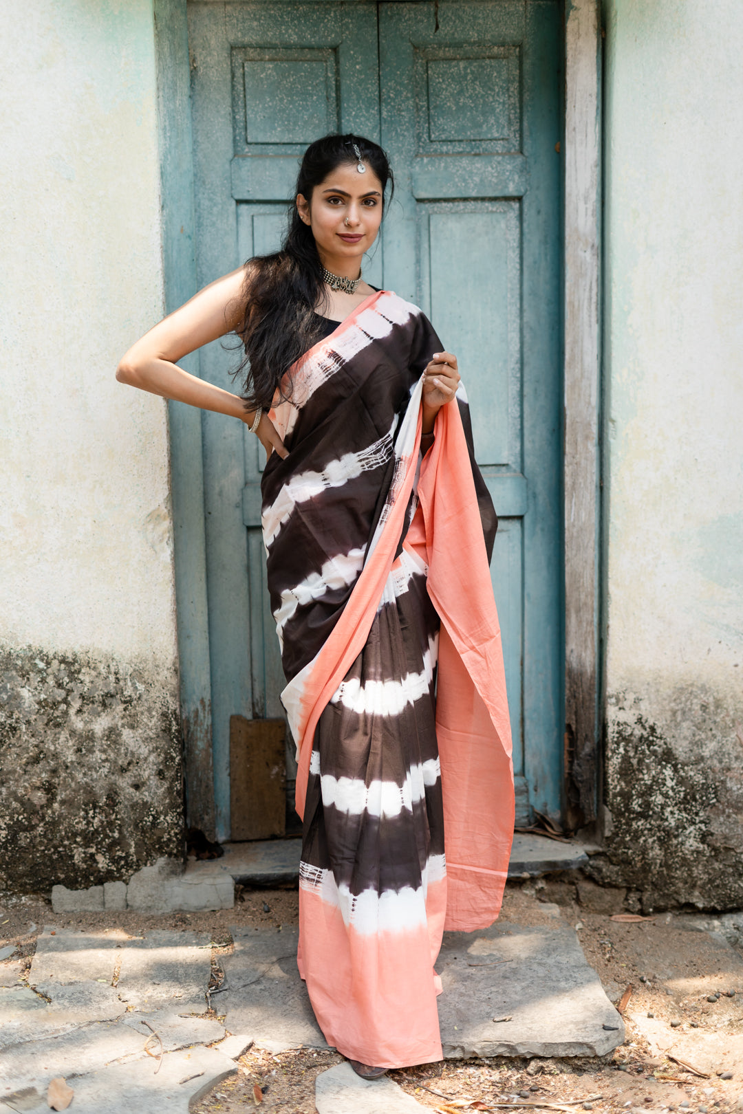 Black Beauty - Tie Dye Saree