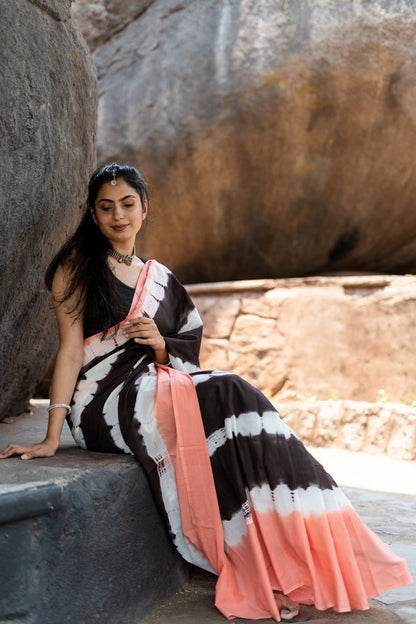 Black Beauty - Tie Dye Saree
