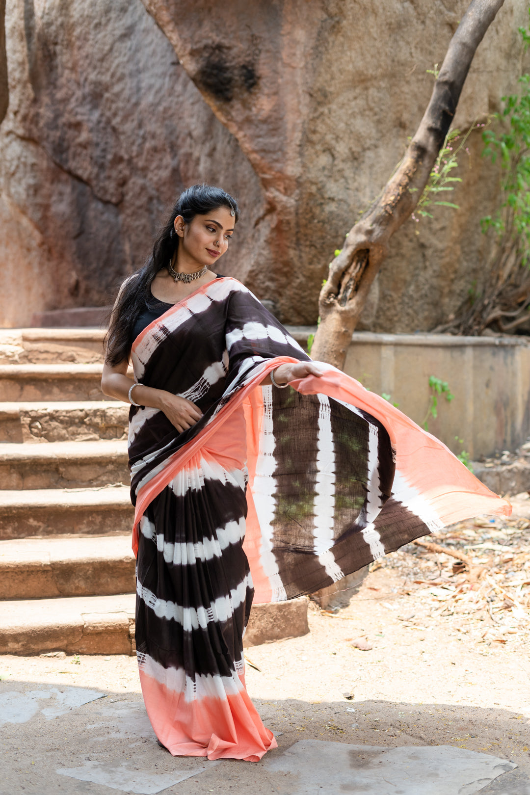Black Beauty - Tie Dye Saree