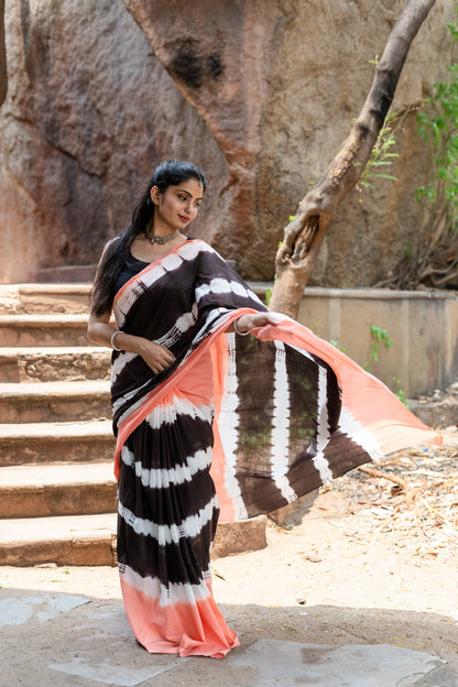 Black Beauty - Tie Dye Saree