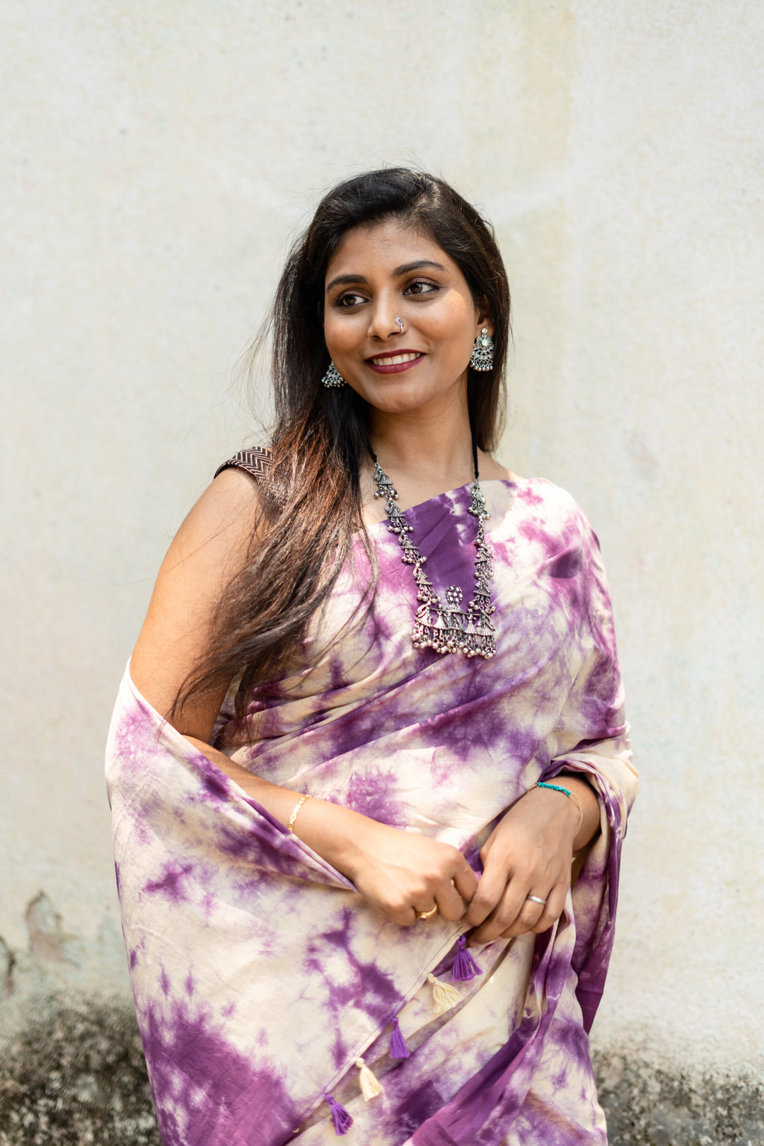 Charming Purple - Tie Dye Saree