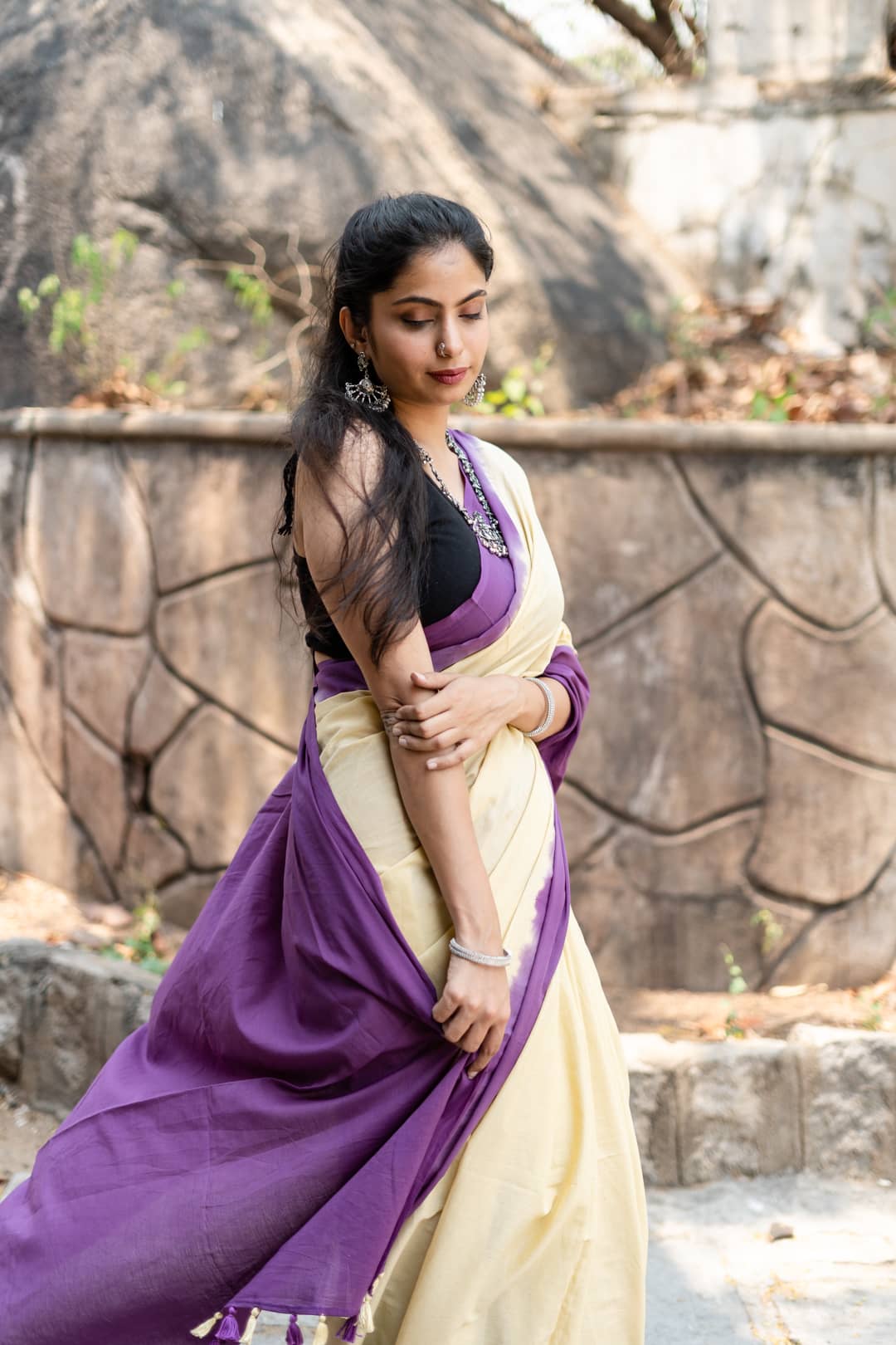 Dreamy Mahogany - Tie and Dye Saree