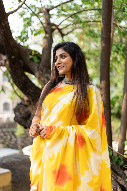 It's Summer, Darling - Yellow Tie Dye Saree