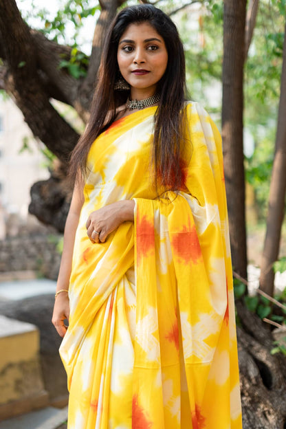 It's Summer, Darling - Yellow Tie Dye Saree