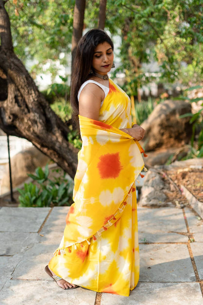 It's Summer, Darling - Yellow Tie Dye Saree