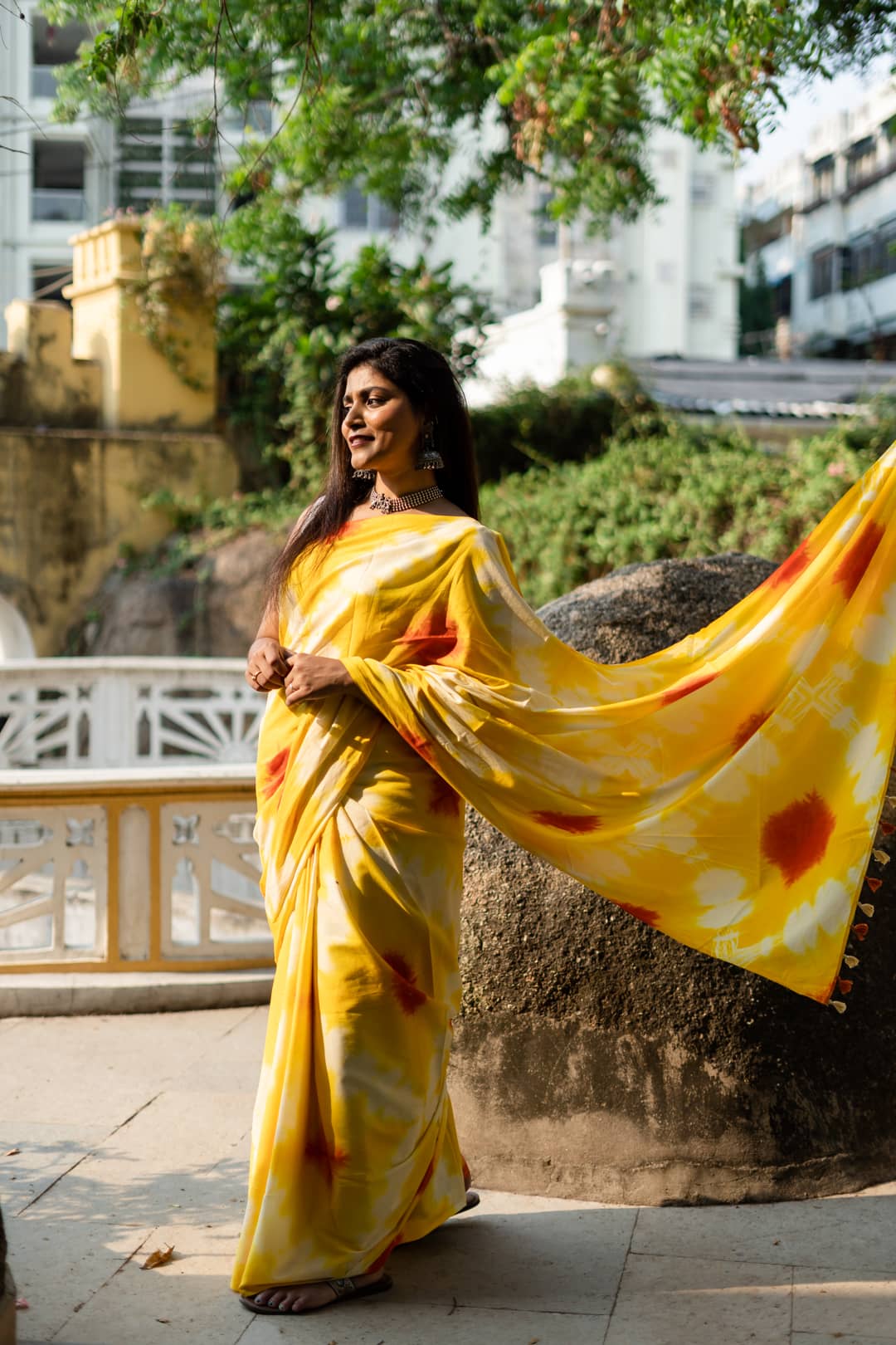 It's Summer, Darling - Yellow Tie Dye Saree