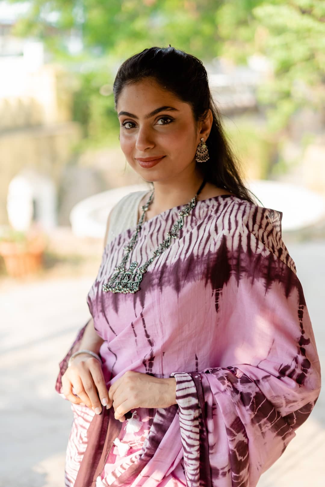 Lilac Mahogany - Tie and Dye Sarees