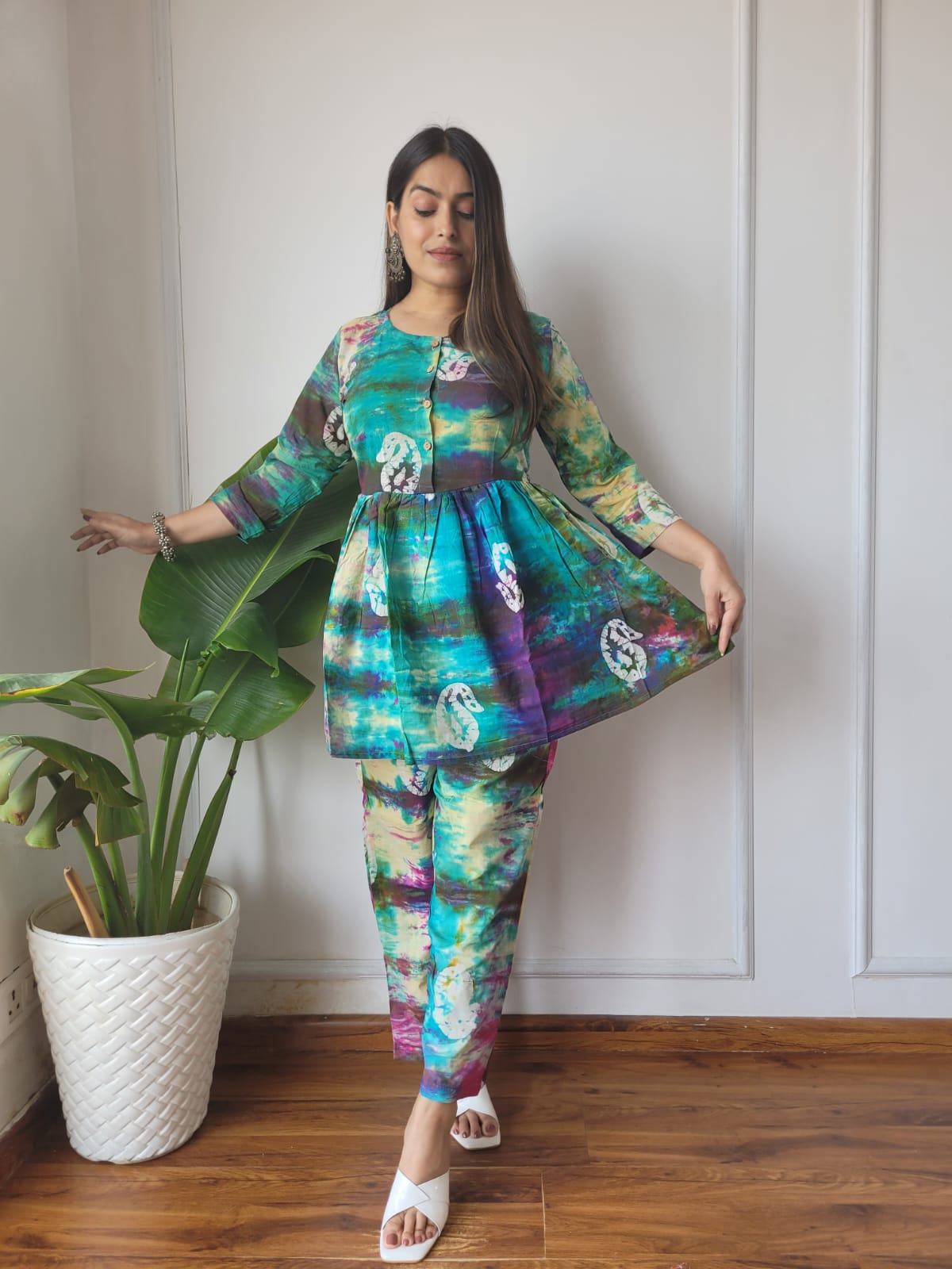 Traditional Bagru Print Cotton Kurti Palazzo Set