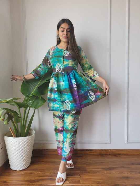Traditional Bagru Print Cotton Kurti Palazzo Set