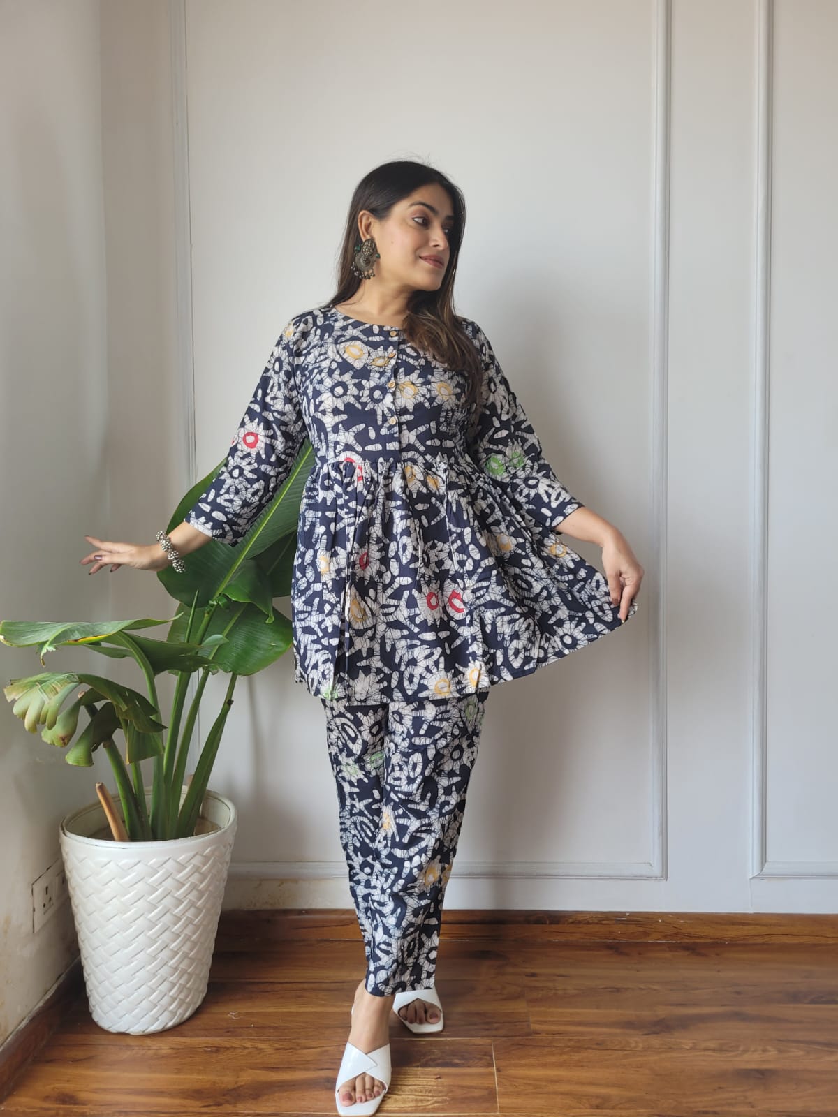 Traditional Bagru Print Cotton Kurti Palazzo Set